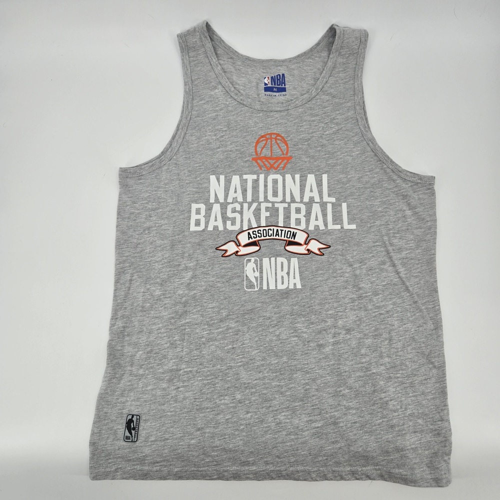 NBA National Basketball Association Tank Top Grey Medium Graphic Athletic Sport
